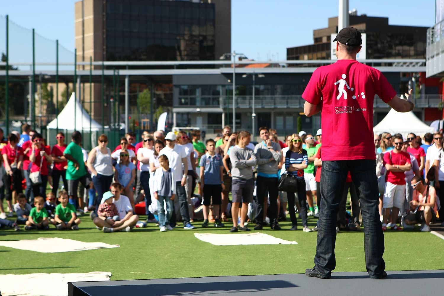 Animation sportive devant un large public